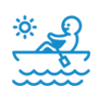 person rowing boat in sunshine icon try before you buy fluid fun
